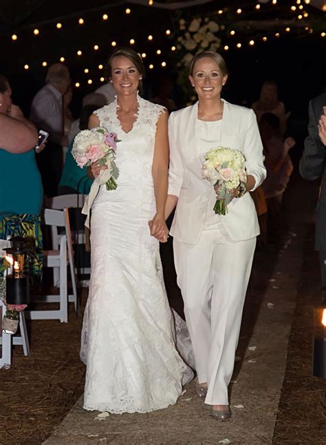 lesbian wedding outfits attire gay girls brides pants suit lgbt jacket shoes bouquets night