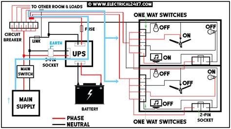 automatic  manual ups system wiring  home  office  circuit diagram