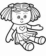 Doll Coloring Clipart Print Girls Simple Three Clipground sketch template