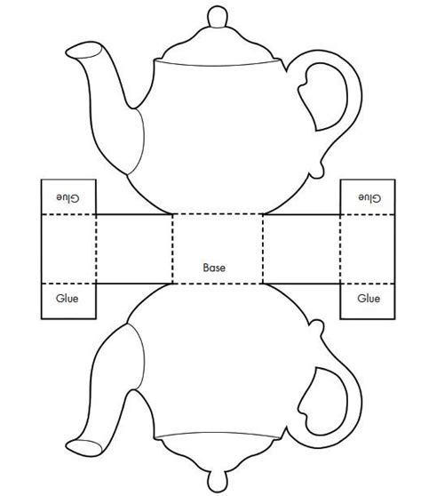 printable teacup template tea pot candy box templates invitation