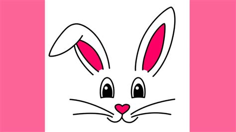 draw easter bunny face super easy youtube