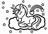 Unicorn Coloring Pages Rainbow Printable Color Girls Adults Hearts Hard sketch template