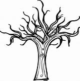 Tree Coloring Branches Pages Clip Clipart Bare sketch template