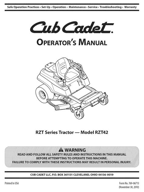 cub cadet rzt operators manual   manualslib