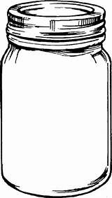 Jar Mason Printable Outline Clip Template Clipart Coloring Drawing Jars Pages Print sketch template