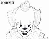 Pennywise Coloring Pages Printable Inktober Clown Kids Color Template sketch template