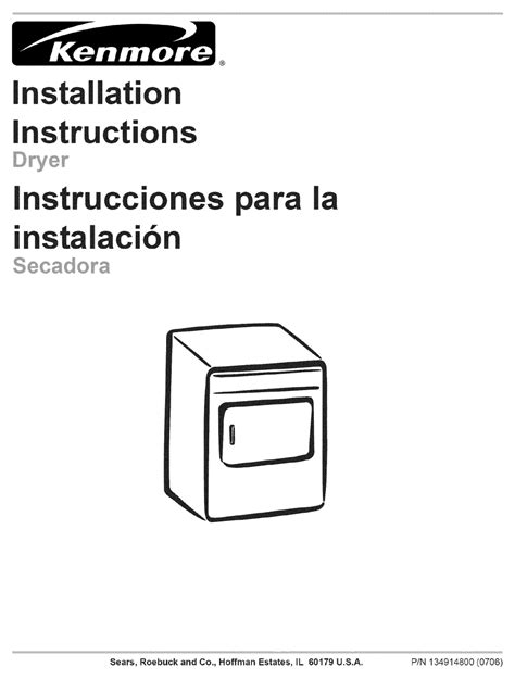 kenmore  installation instructions manual   manualslib