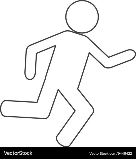 person running outline royalty  vector image