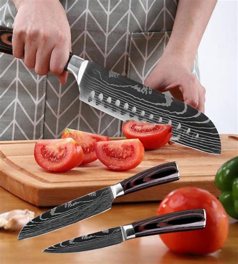 8pcs kitchen chef knives set 8 inch japanese 7cr17 440c high carbon