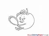 Coloring Pages Mirror Apple Children Sheet Title sketch template