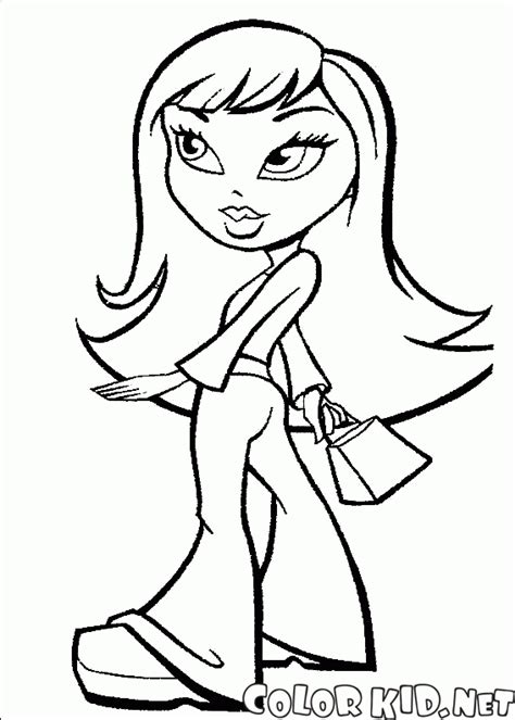 coloring page stylish barbie