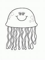 Coloring Pages Jellyfish Ocean Clip Drawing Library Clipart Life sketch template
