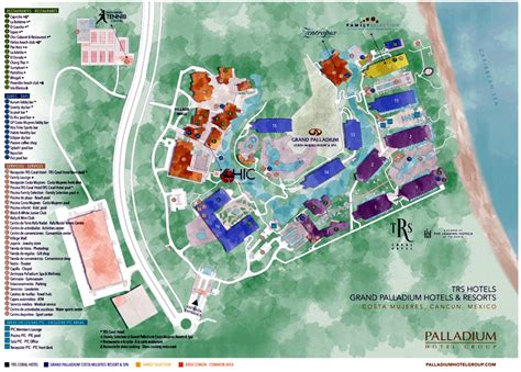 Resort Map Grand Palladium Costa Mujeres And Trs Coral