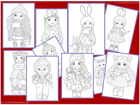 winter christmas printable doll coloring book  coloring adult