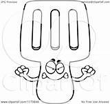 Mascot Spatula Mad Clipart Cartoon Outlined Coloring Vector Thoman Cory Royalty sketch template