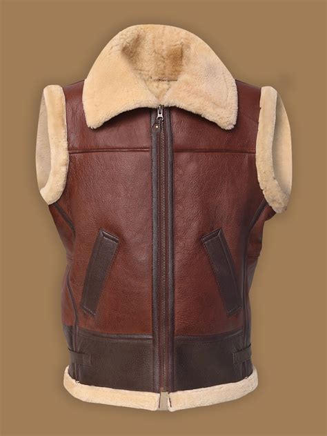men brown shearling leather vest men jackets mauvetreecom