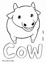 Coloring Mewarnai Cow Sapi Animals Hewan Winry Marini 2005 Illustration Line Animal sketch template