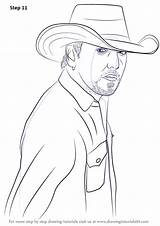 Aldean Jason Draw Step Pages Drawing Tutorials Template Coloring sketch template