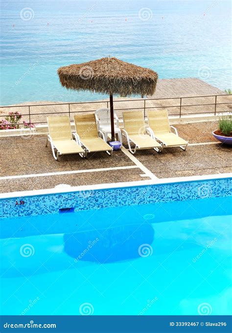 sea view swimming pool   luxury hotel stock image image