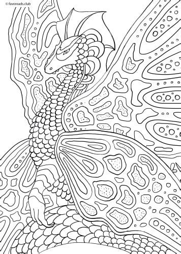 Fantasy Adventure Dragon Butterfly Printable Adult