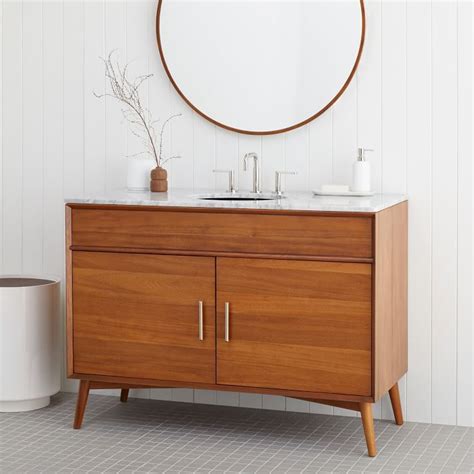 mid mod bathroom west elm bathroom teak bathroom vanity teak vanity mid century modern