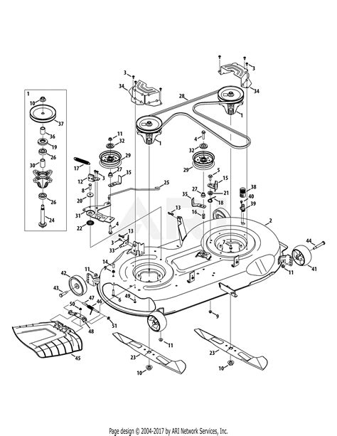 troy bilt aaakt tb  parts diagram  mower deck
