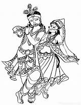 Radha Lord Janmashtami Hindu Outline Printable Sketches Hinduism Shiva Pluspng Jayanti sketch template