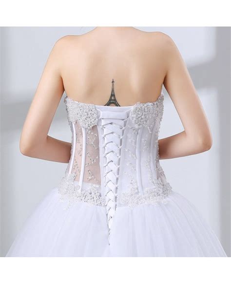 sweetheart corset ball gown wedding dress with sexy beading top ch6650