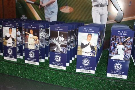 yankee  yankee ticket place cards  images  players display cards seating cards