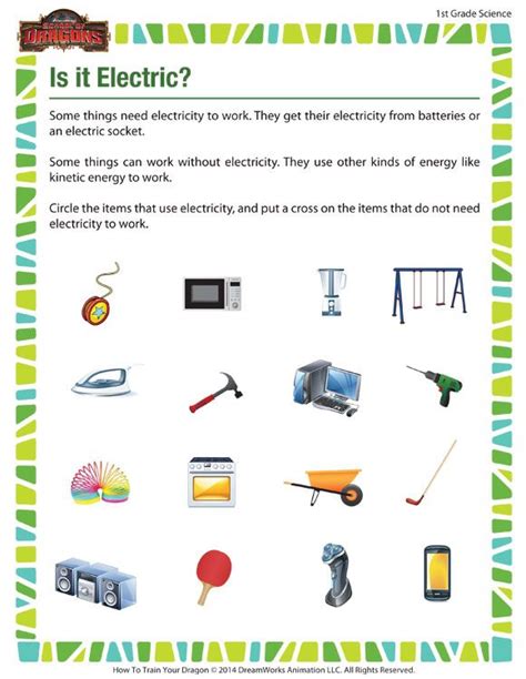 is it electric view free 1st grade science worksheets 1st grade