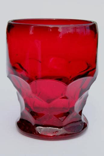viking georgian ruby red glass tumblers juice glass