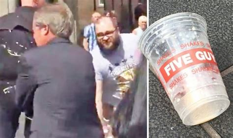 nigel farage attacked  milkshake  radical remainer video uk news expresscouk