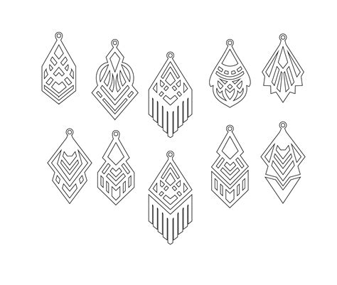 leather earring template svg file leather earring template
