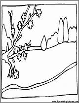 Coloring Landscape Pages Spring Colouring Popular Library Clipart Fun Coloringhome Line sketch template