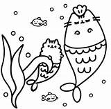 Pusheen Coloring Cat Pages Sheets Printable Print Two Unicorn Kids Mermaids Choose Board sketch template