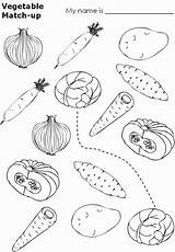 Vegetables Kindergarten Viatico sketch template