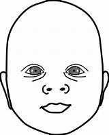 Baby Face Head Clip Clipart Outline Svg Cartoon Cliparts Hair Child Suckling Drawing Boy Girl Newborn Big Vector Library Newpaper sketch template