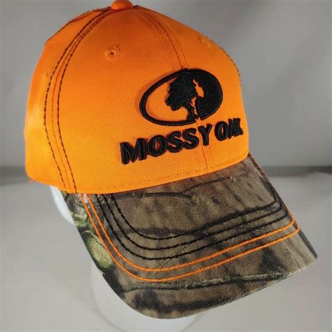 Mossy Oak Hat Orange Camo Hunting Embroidered Signatures Cap Ebay In