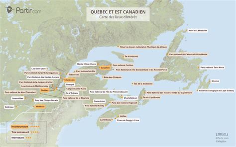 cartes touristiques  plans canada regions points dinterets