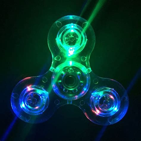 crystal clear led light fidget spinner novelty gift ideas
