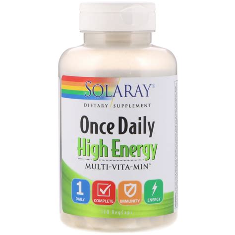 solaray  daily high energy multivitamin supports immunity energy  food base