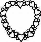 Heart Coloring Hearts Frame Colouring sketch template
