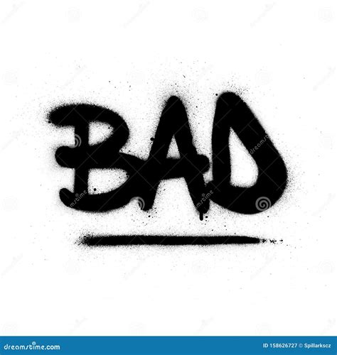 graffiti bad word sprayed  black  white stock vector illustration  grunge dirty