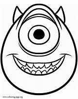 Coloring Monsters Mike Pages Wazowski University Inc Drawing Print Easy Disney Fun Monster Cartoon Kids Drawings Scary Colouring Characters Color sketch template