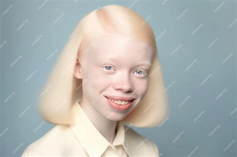 Premium Ai Image Young Albino Girl Portrait Ai