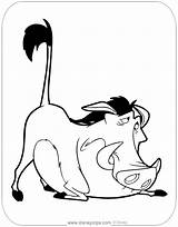 Coloring Pumbaa Lion King Pages Disneyclips Feeling Down sketch template