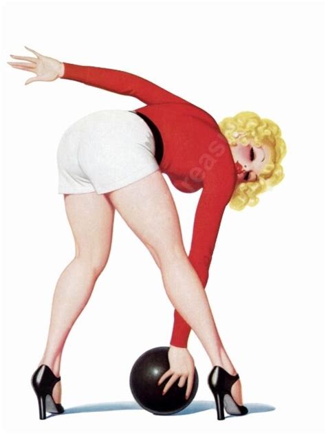 18x24 vintage reproduction pinup sexy blond bending over to pick up bowling ball ebay