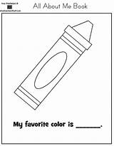 Book Favorite Color Worksheet Printable Worksheets Things Preschool Autism Colors Kindergarten Printables Pages Coloring Theme Kids Crayon Template Activities Resources sketch template