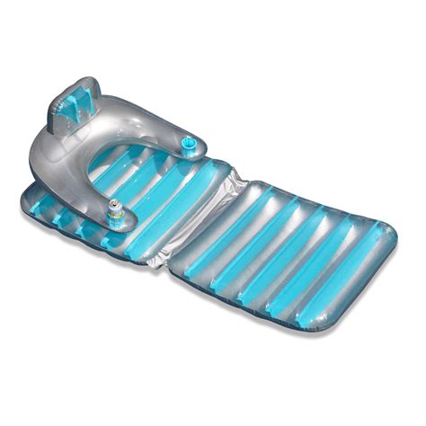 swimline  inflatable  person swimming pool folding lounge chair float grayblue walmartcom