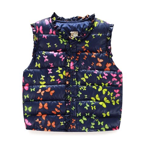 girls  vests childrens cotton warm vest baby girls butterfly waistcoat kids warm vest